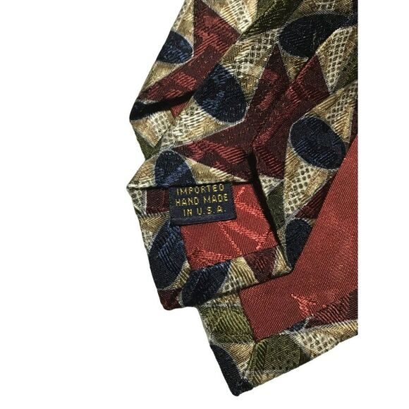 5/$10 Nordstrom Geometric Handmade 56" Red Blue Tie - Picture 4 of 5